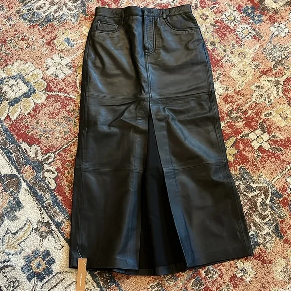 Reformation Leather Maxi Skirt NWT
